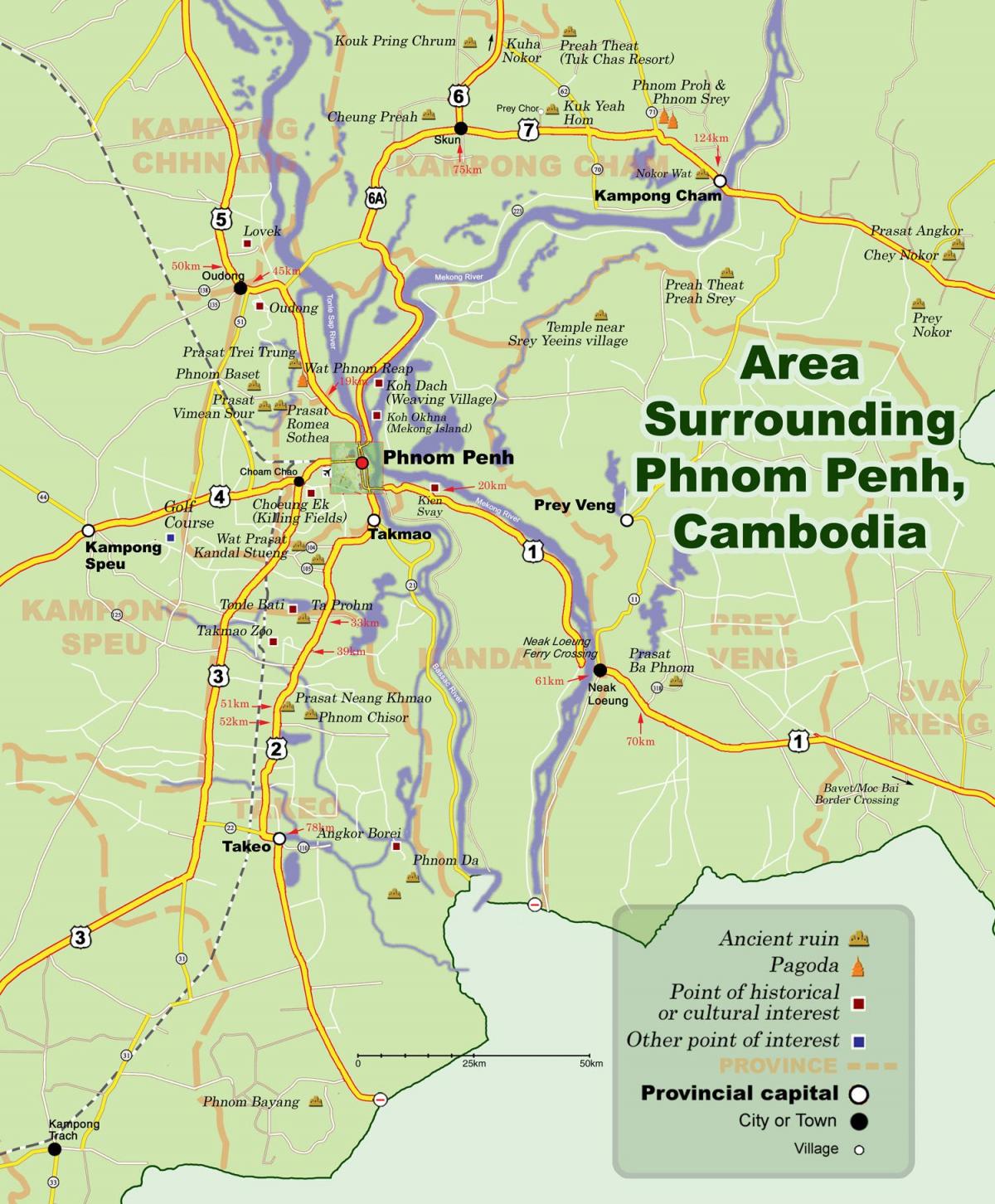 מפה של פנום פן-קמבודיה
