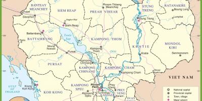 מפה של קמבודיה פוליטי.